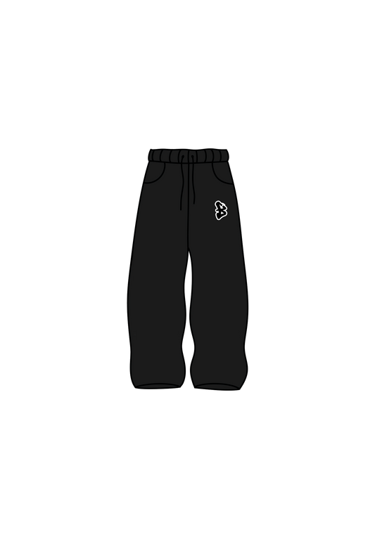 Black and white B rug joggers
