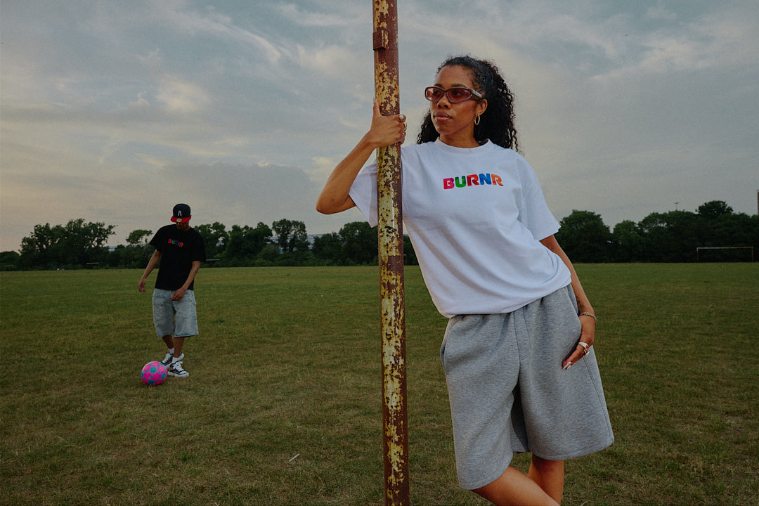 MULTI-COLOUR CAMO BURNR TEE (WHITE)