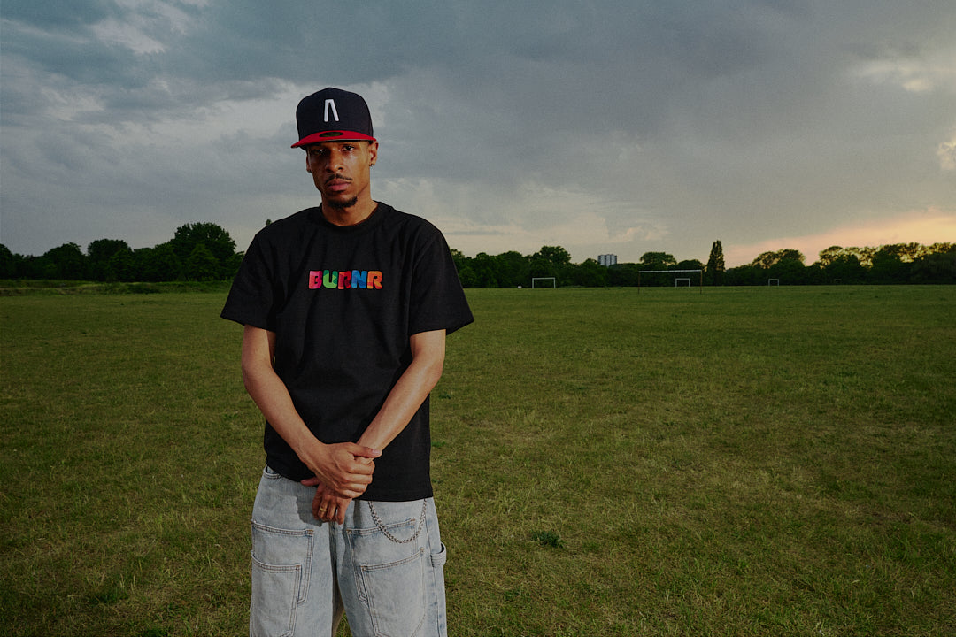MULTI-COLOUR CAMO BURNR TEE (BLACK)